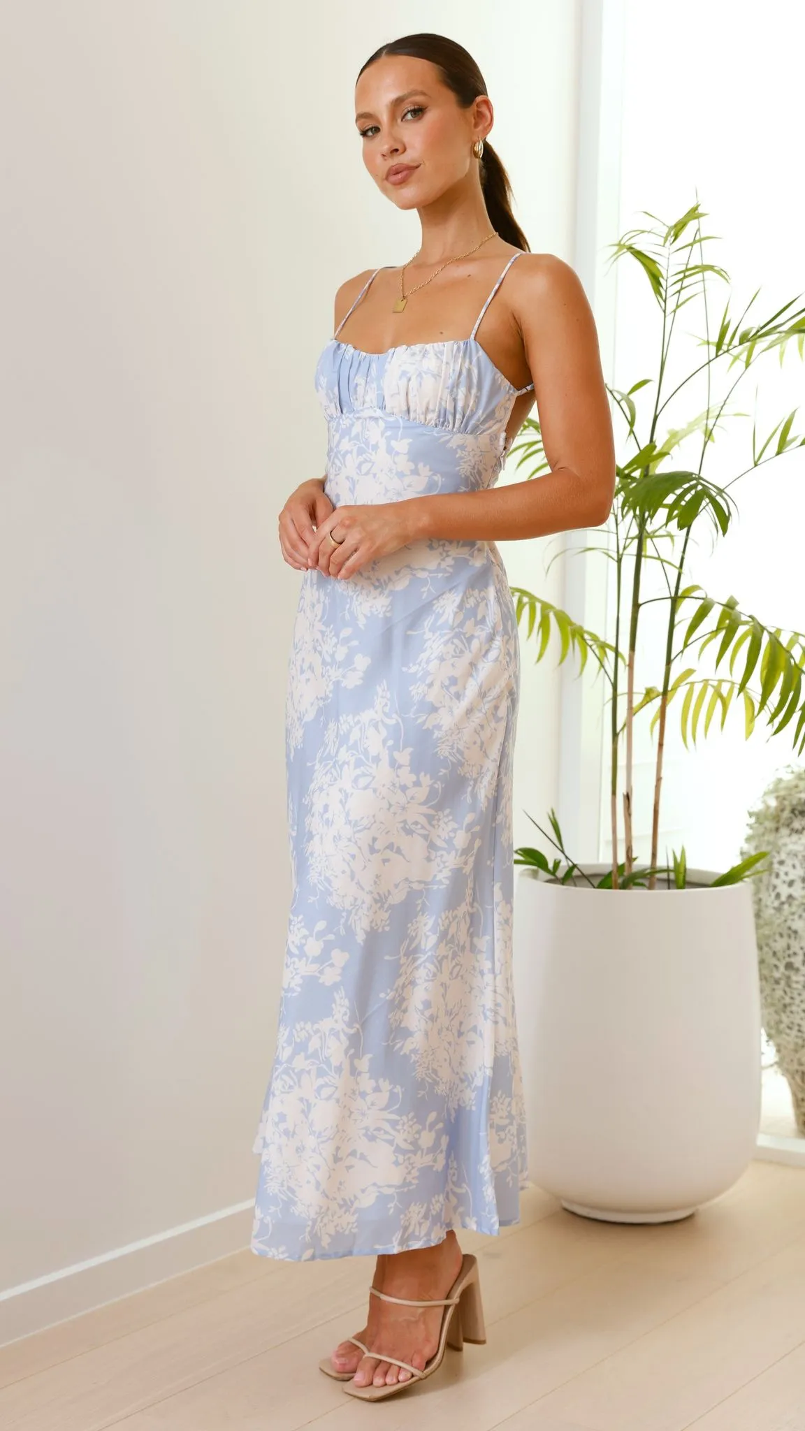 Margie Midi Dress - Blue / White Floral sold by Billy J product image thumbnail 3