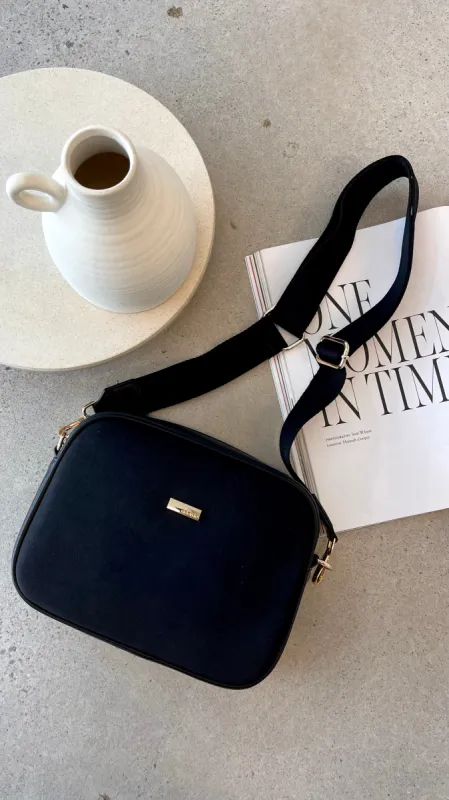 Paloma Suede Camera Bag - Black sold by Billy J