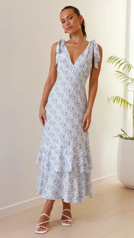 Idana Maxi Dress - Blue Floral sold by Billy J