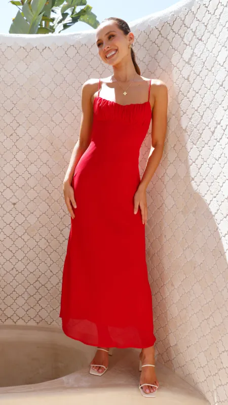 Margie Midi Dress - Red sold by Billy J