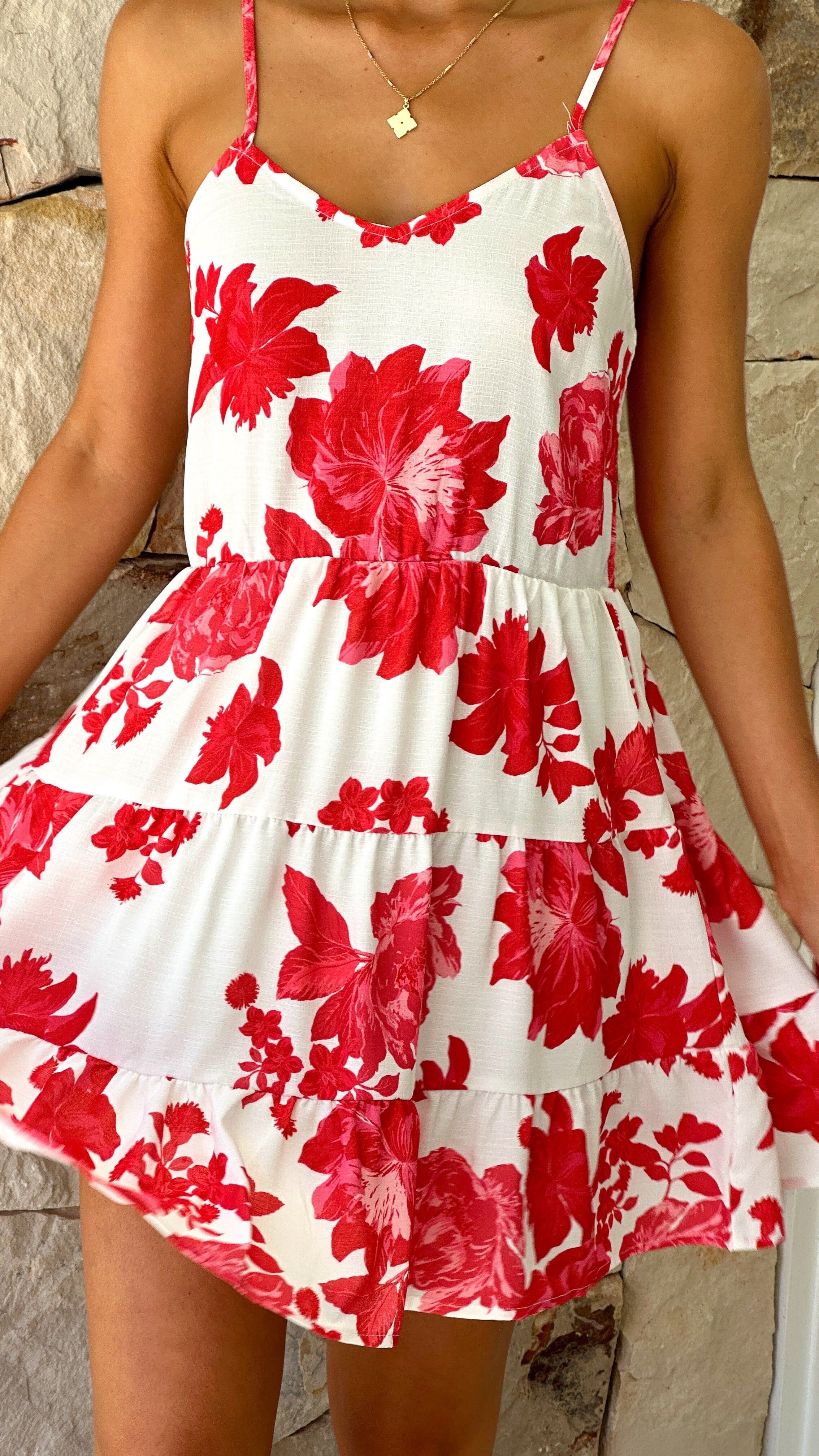 Chara Mini Dress - Red Floral sold by Billy J product image thumbnail 3