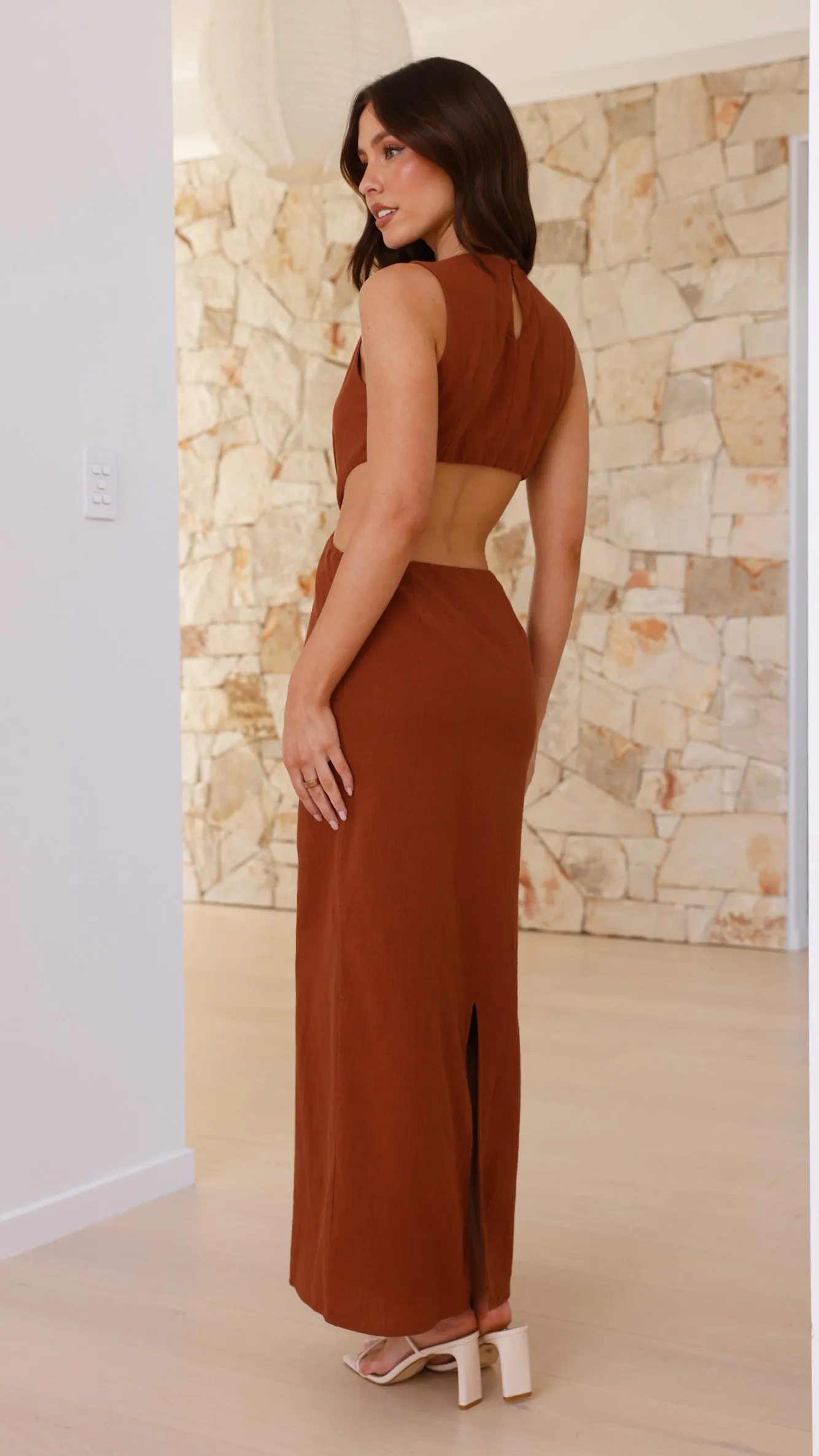 Damiana Maxi Dress - Chocolate sold by Billy J product image thumbnail 2