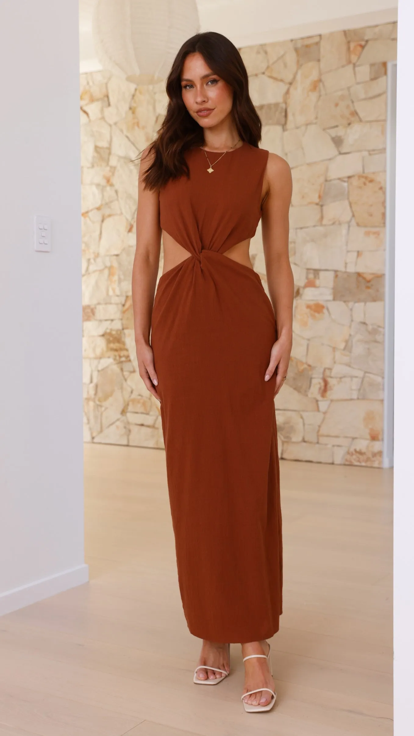 Damiana Maxi Dress - Chocolate sold by Billy J