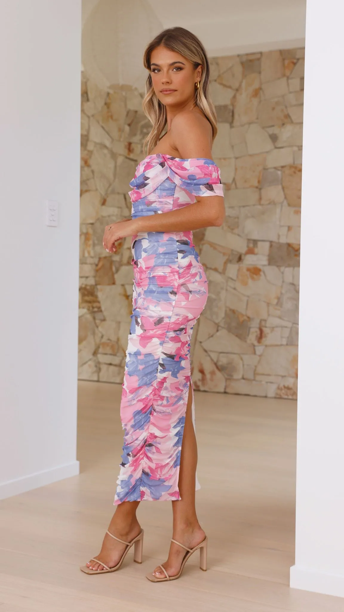 Kylie Maxi Dress - Pink/Blue Floral sold by Billy J product image thumbnail 5