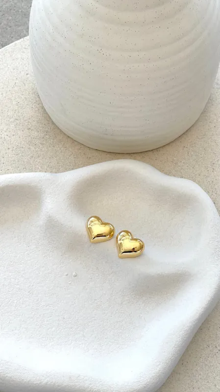 Neve Heart Earrings - Gold sold by Billy J
