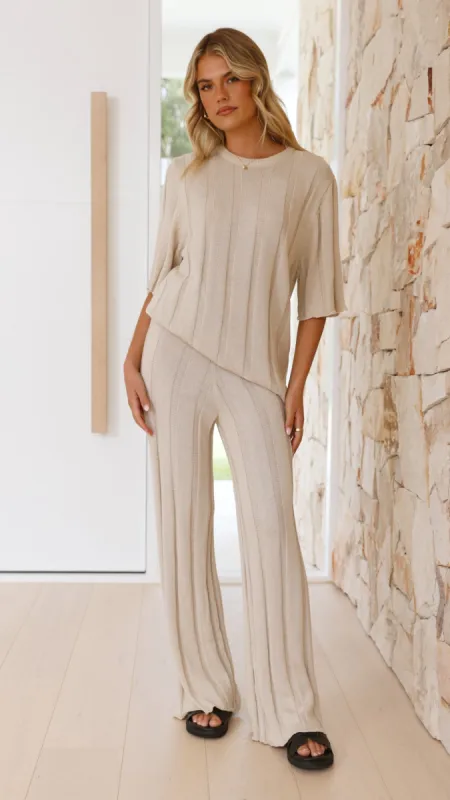 Bayu Knit Pants - Cream sold by Billy J