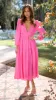 Erin Long Sleeve Midi Dress - Pink sold by Billy J