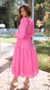 Erin Long Sleeve Midi Dress - Pink sold by Billy J