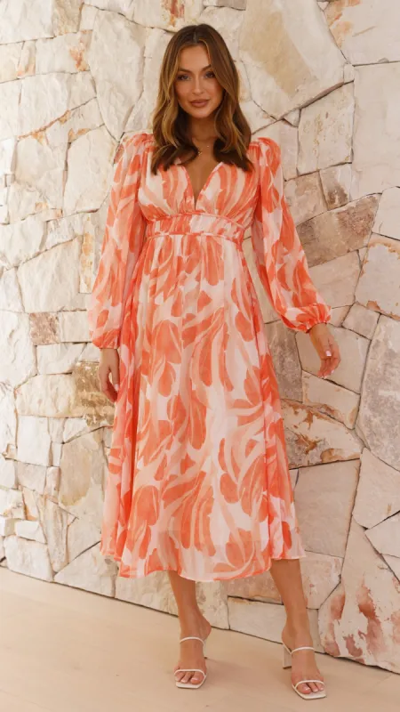 Luana Midi Dress - Orange sold by Billy J