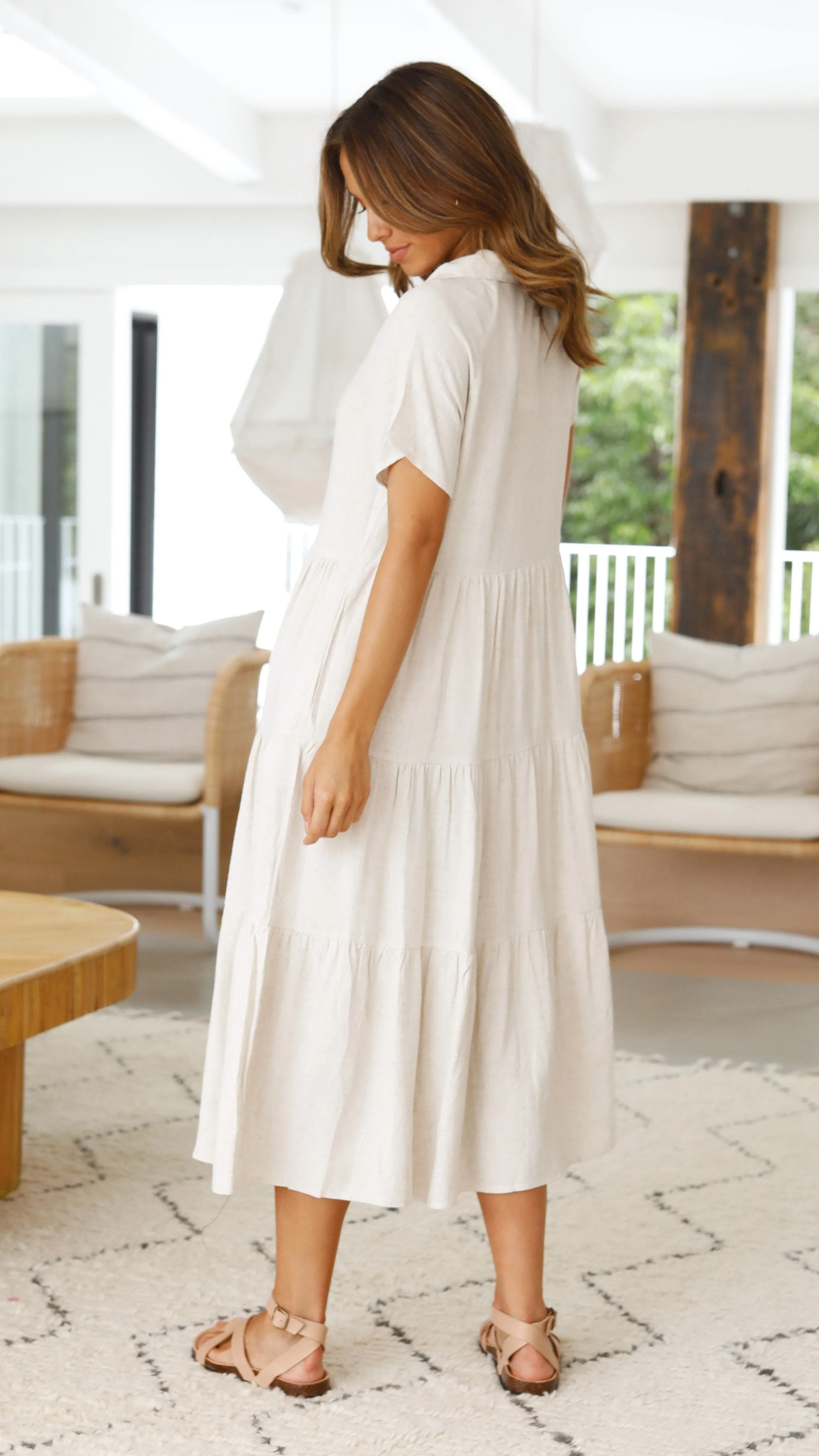 Kimberly Midi Dress - Natural sold by Billy J product image thumbnail 2