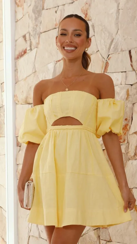 Rosa Mini Dress - Yellow sold by Billy J