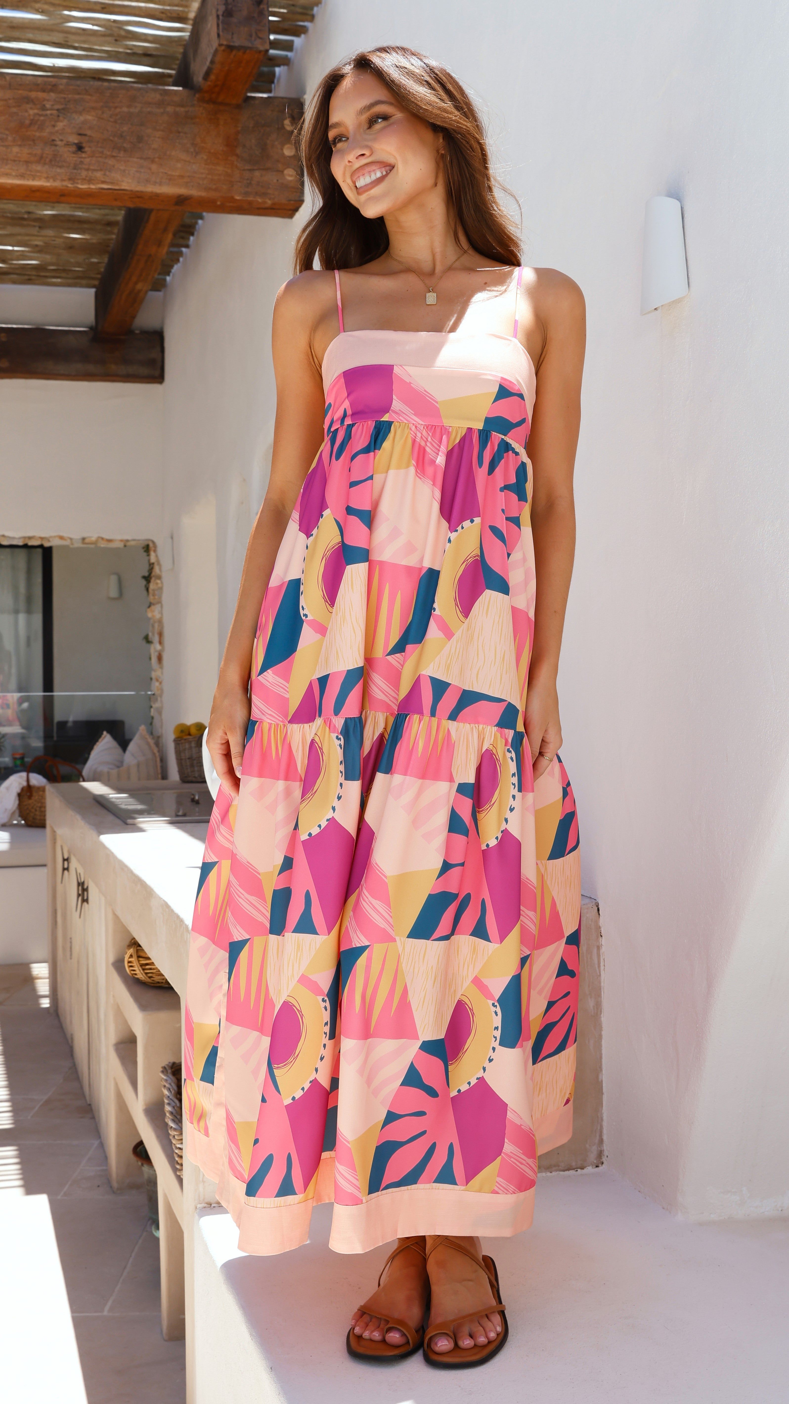 Beach Sunsets Maxi Dress - Pink Multi sold by Billy J product image thumbnail 5