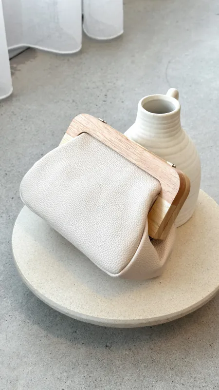 Kimmi Timber Frame Clutch - Nude sold by Billy J