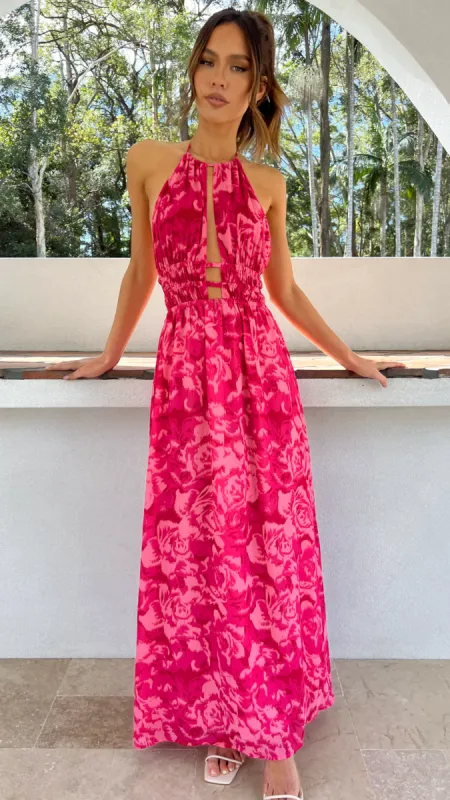 Ivy Maxi Dress - Pink Print sold by Billy J