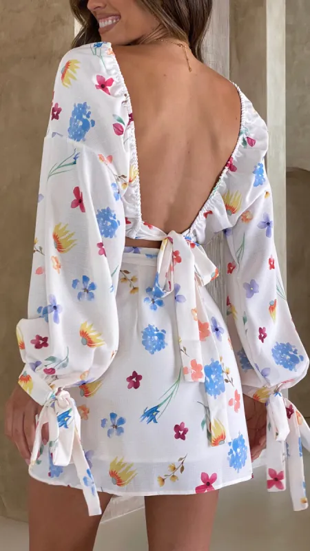 Camellia Long Sleeve Crop Top - Blooms sold by Billy J