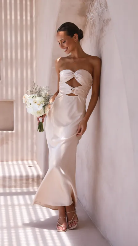 Izy Maxi Dress - Champagne sold by Billy J