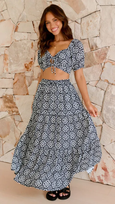 Jasmine Maxi Skirt - Black Mosaic sold by Billy J