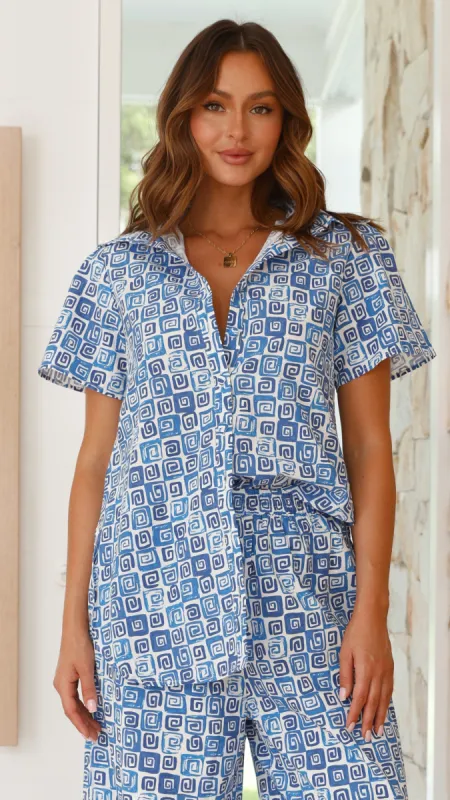 Oceana Top - Ocean Print sold by Billy J
