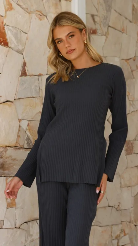 Laisha Long Sleeve Top - Charcoal sold by Billy J