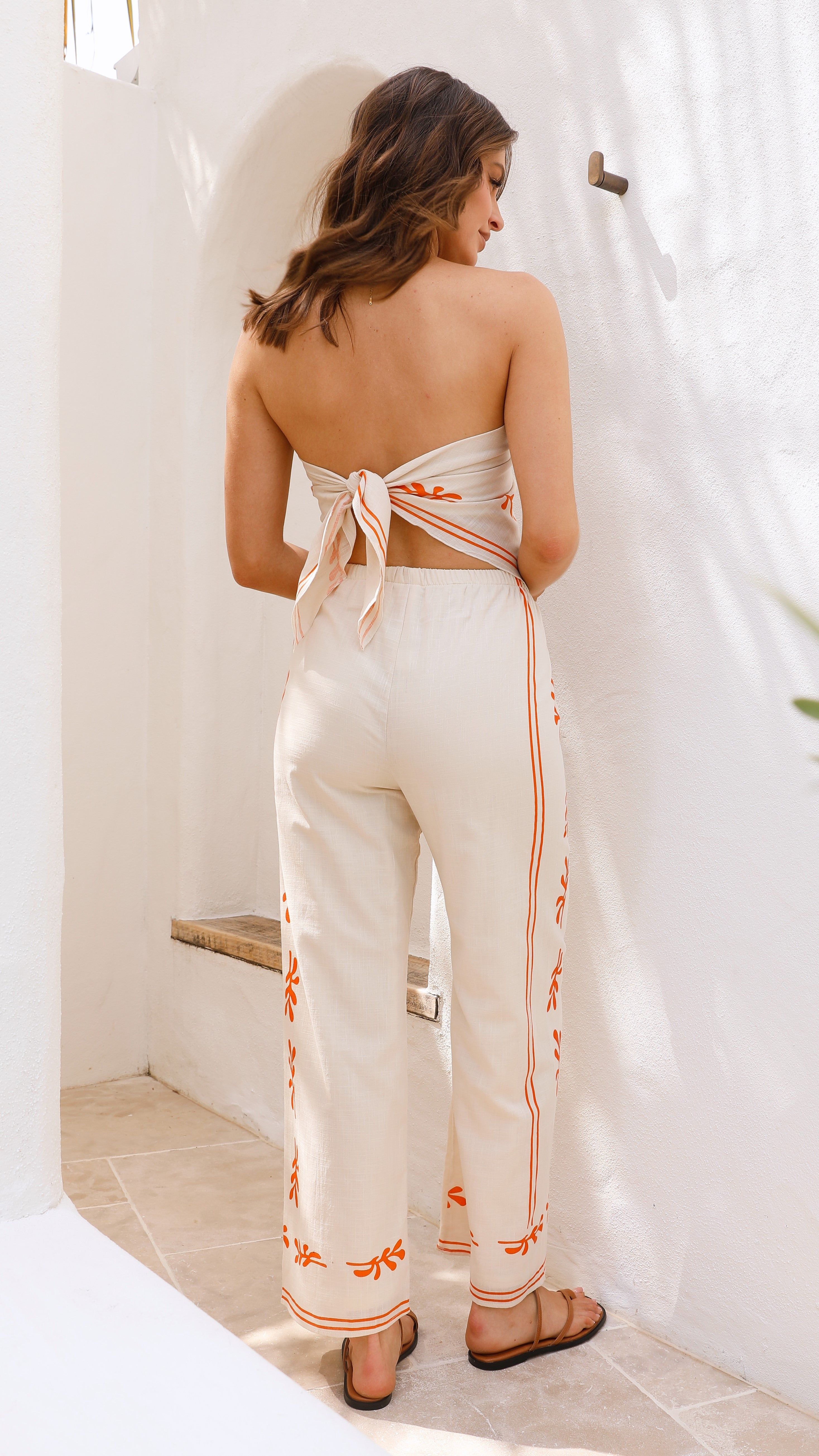 Aimee Scarf Top and Pants Set - Orange Coral sold by Billy J product image thumbnail 2