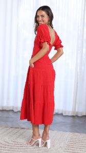 Madan Midi Dress - Red sold by Billy J
