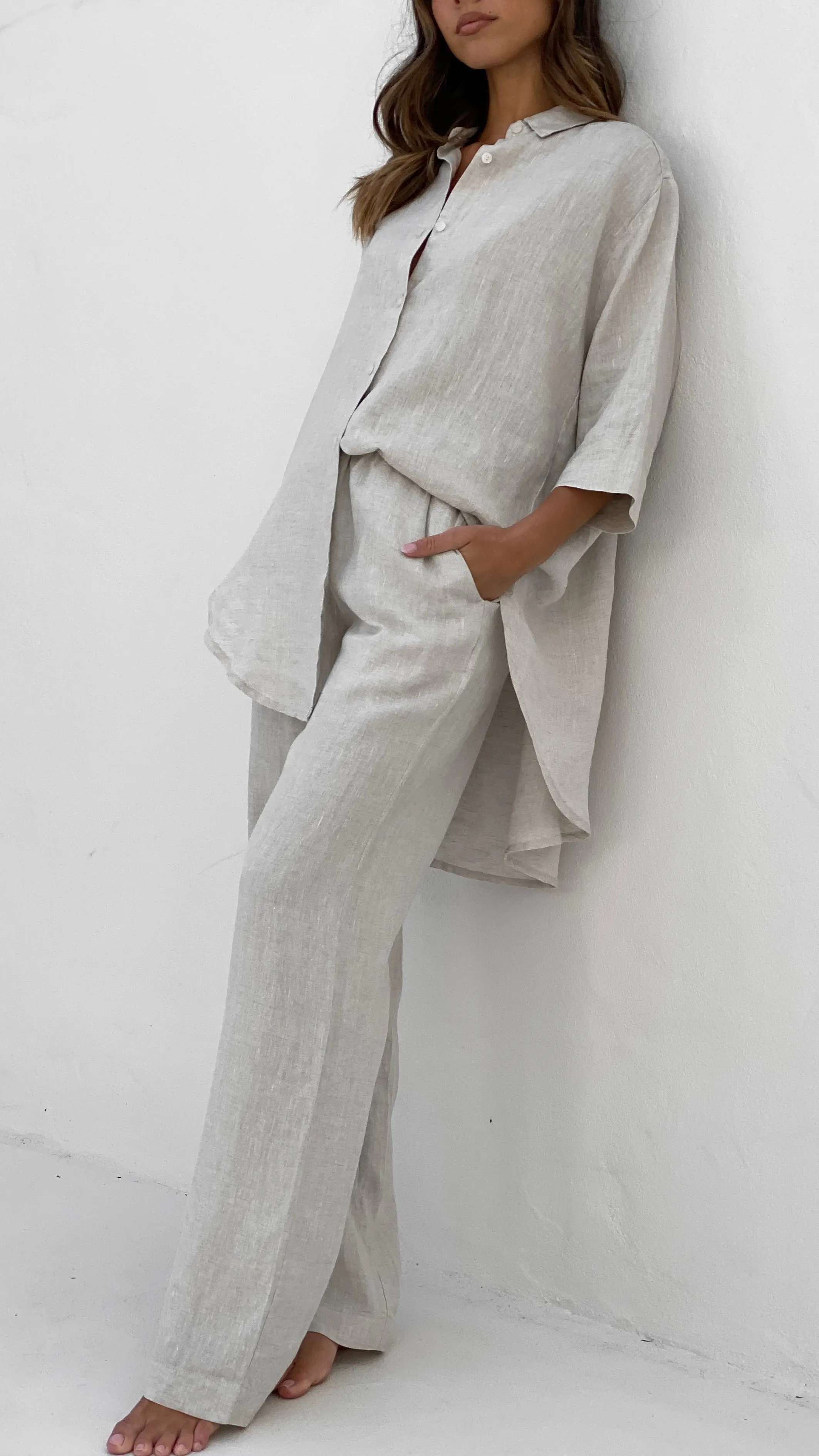 Linen Lounge Pant - Natural sold by Billy J product image thumbnail 3