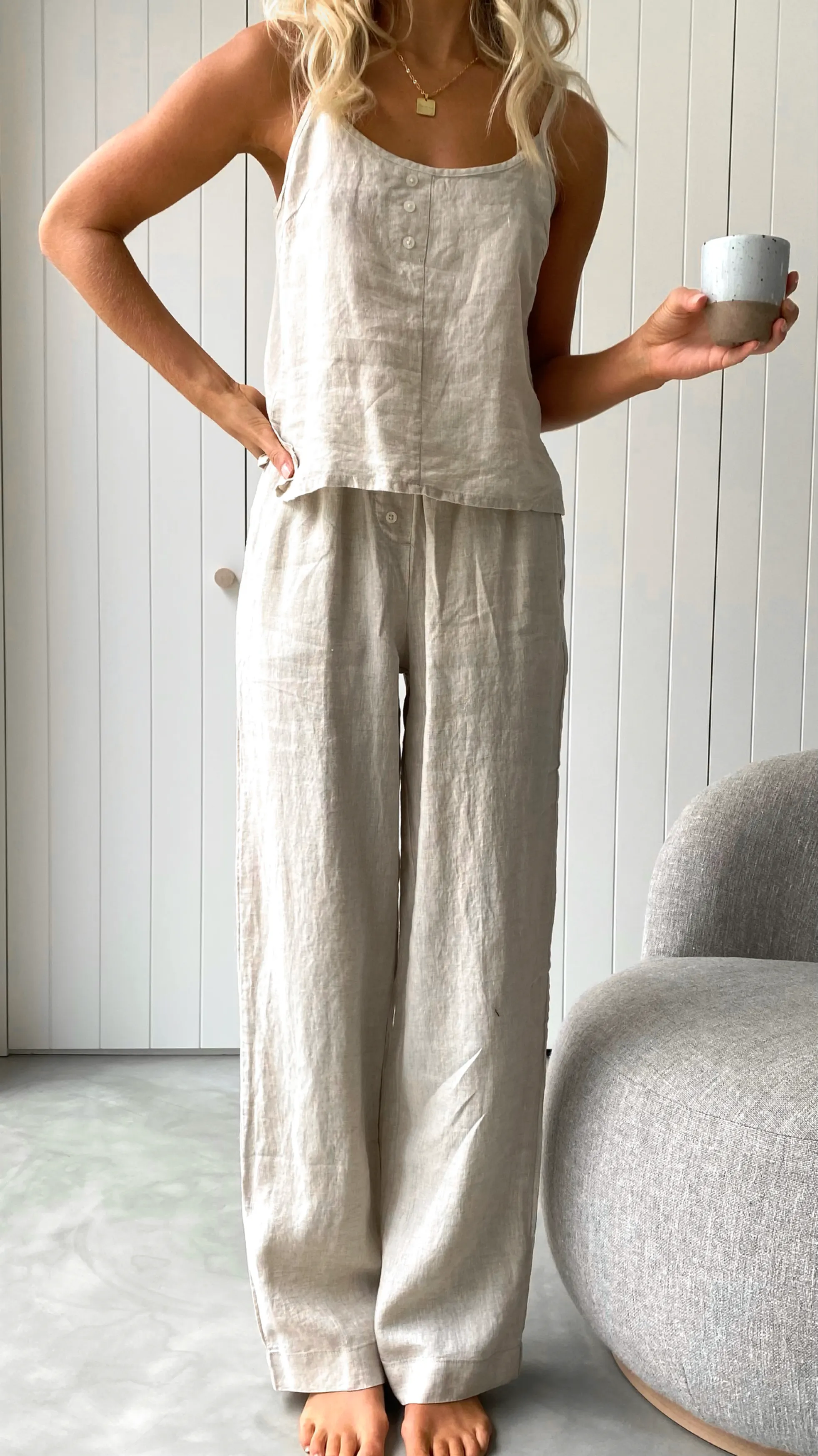 Linen Lounge Pant - Natural sold by Billy J product image thumbnail 5