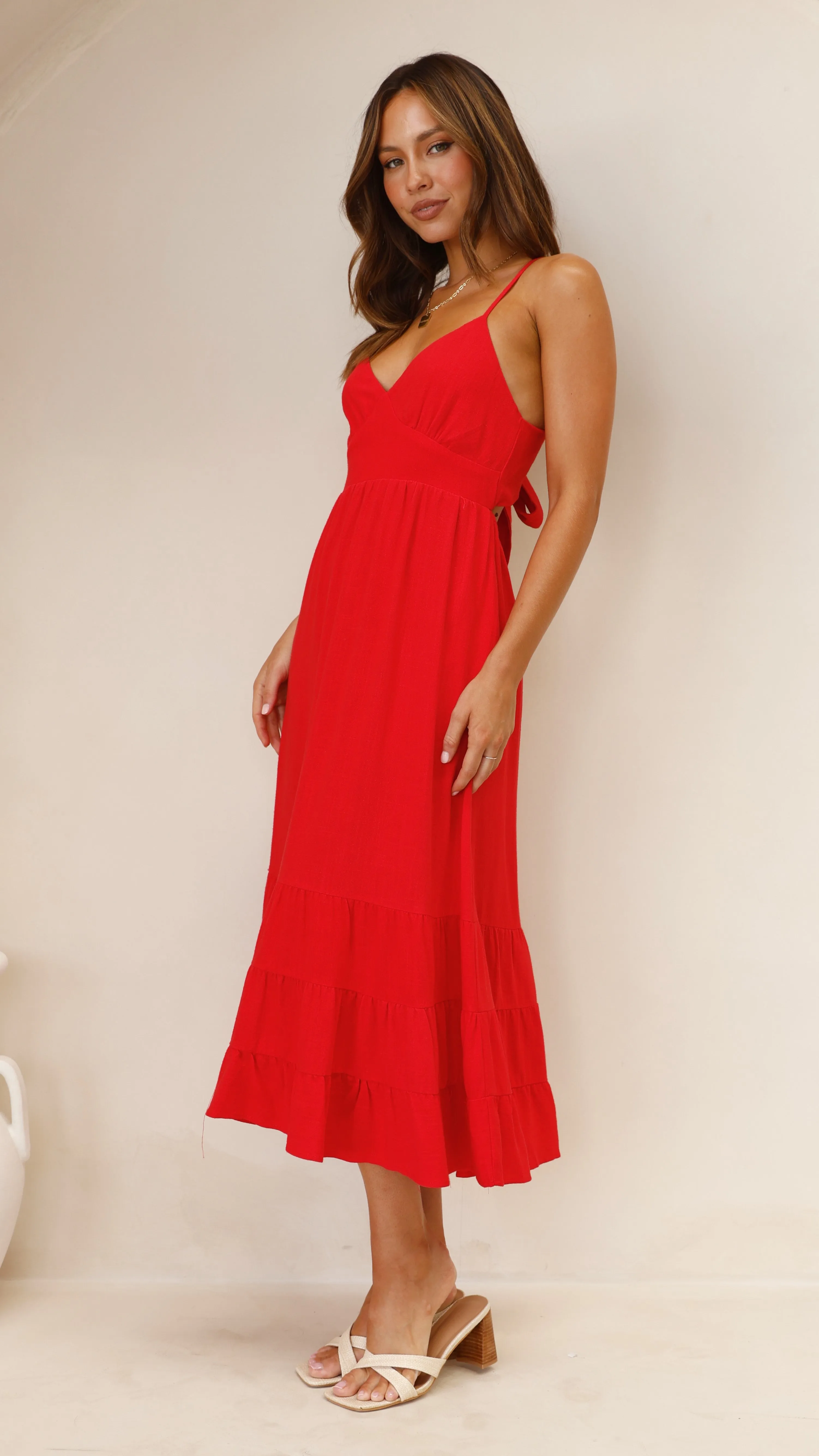 Sophila Midi Dress - Red sold by Billy J product image thumbnail 3