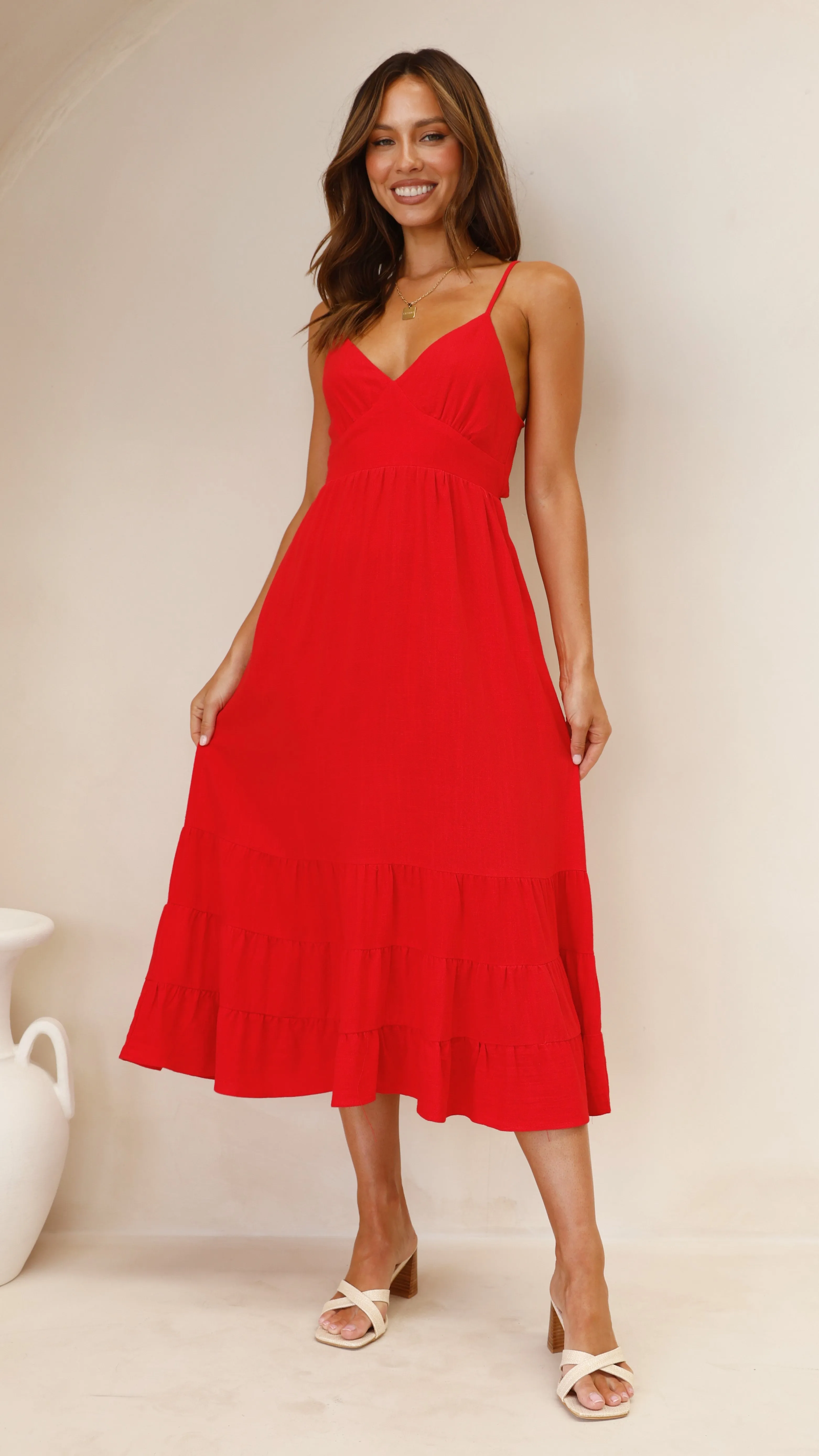 Sophila Midi Dress - Red sold by Billy J product image thumbnail 5
