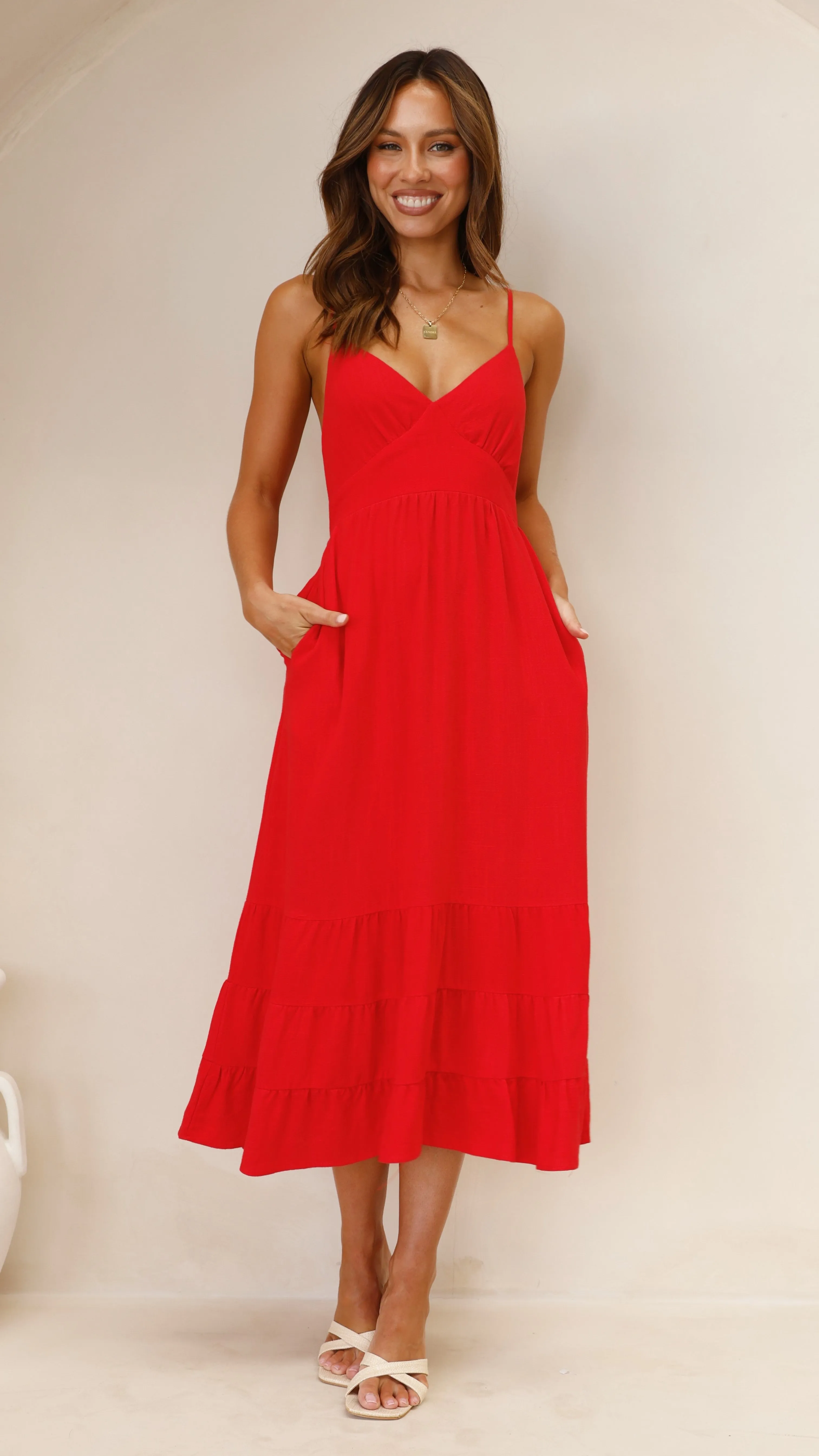 Sophila Midi Dress - Red sold by Billy J product image thumbnail 4