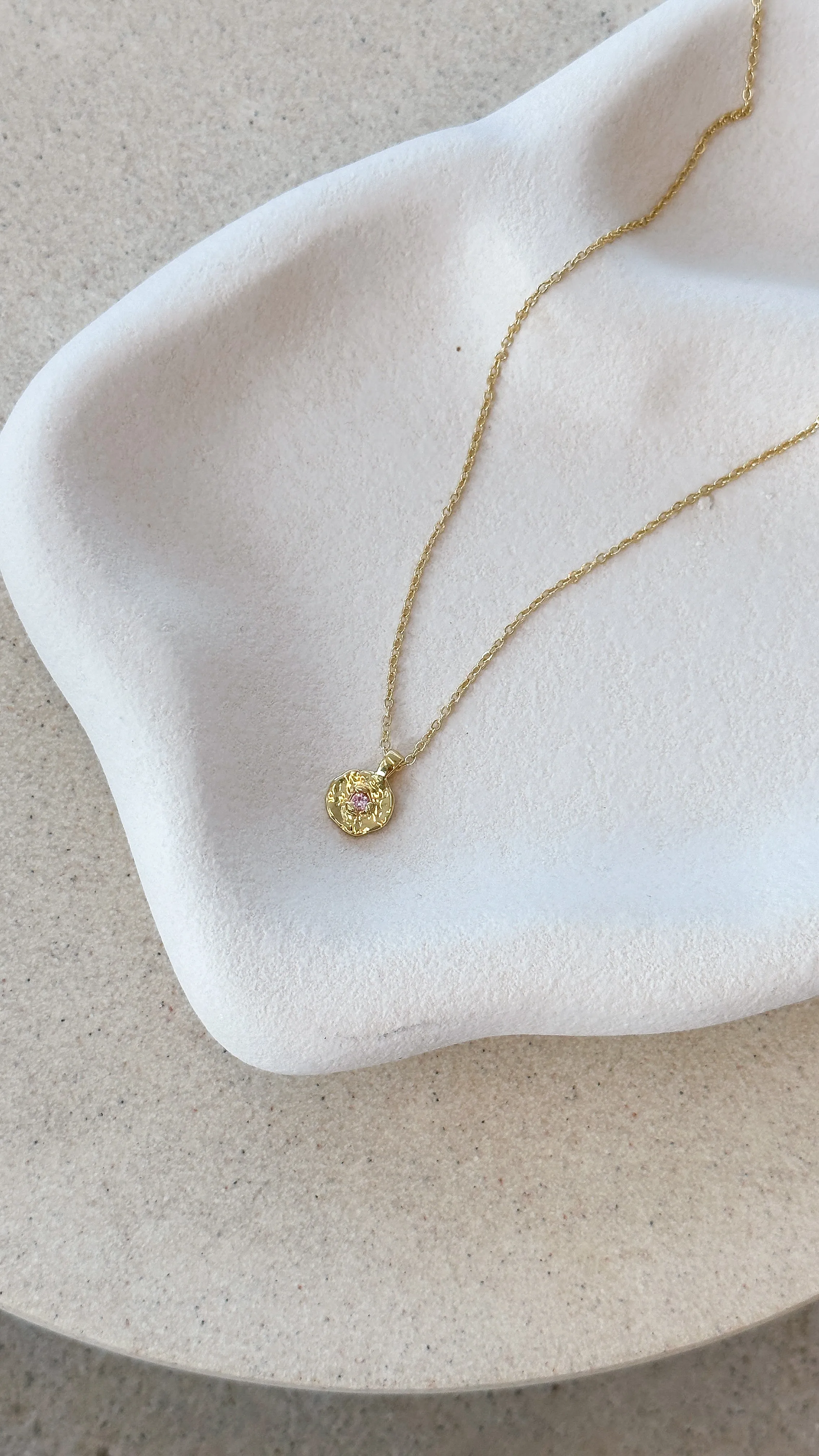 October Birthstone Necklace - Rose Quartz sold by Billy J