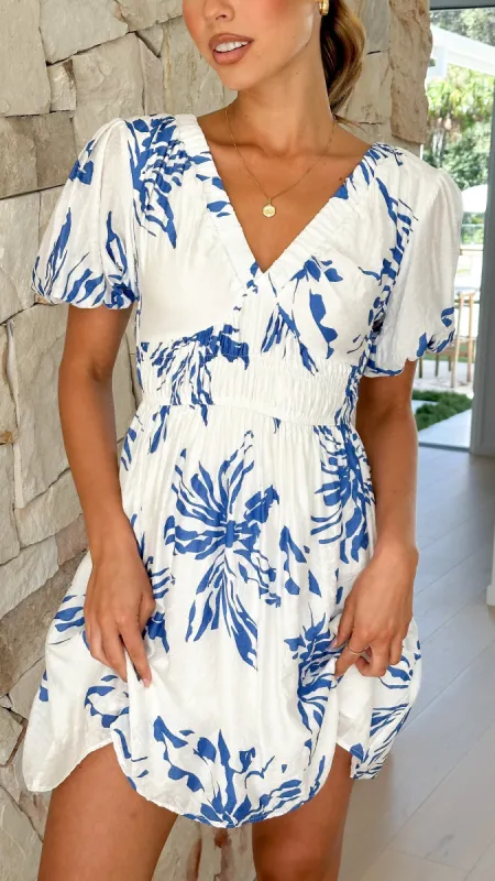 Adelia Mini Dress - Blue Summer sold by Billy J