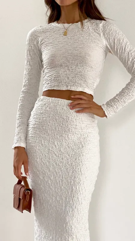 Tahnee Long Sleeve Top - White sold by Billy J