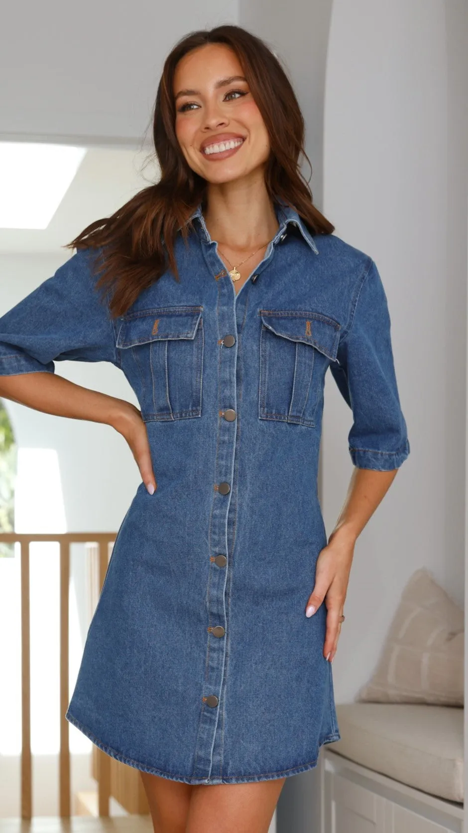 Payella Mini Dress - Blue Denim sold by Billy J