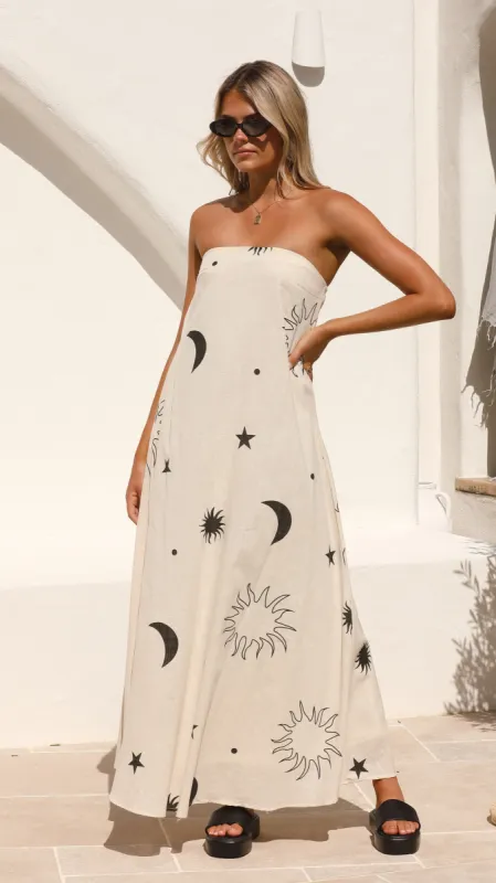 Connie Maxi Dress - Beige/Black sold by Billy J