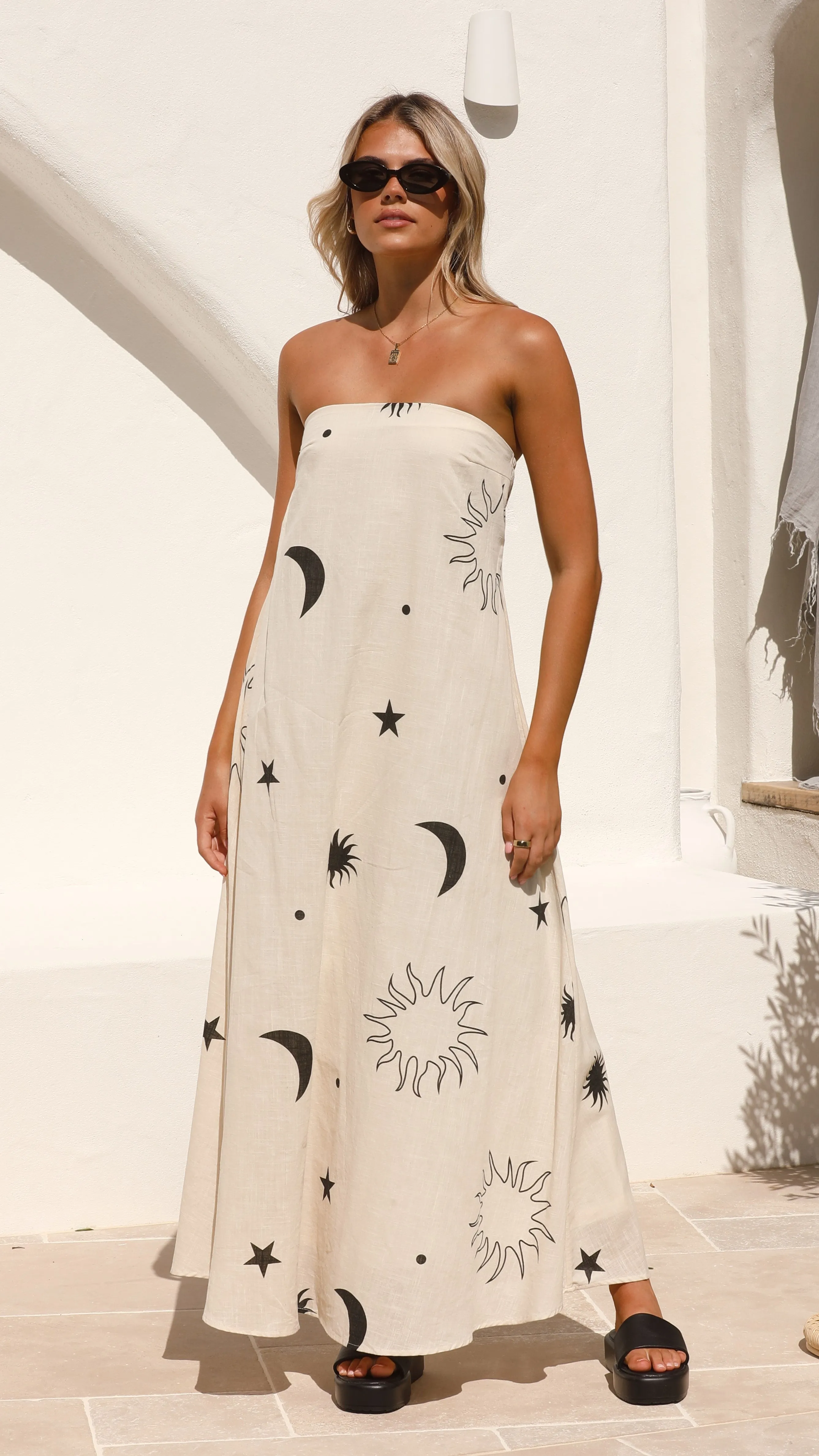 Connie Maxi Dress - Beige/Black sold by Billy J product image thumbnail 5