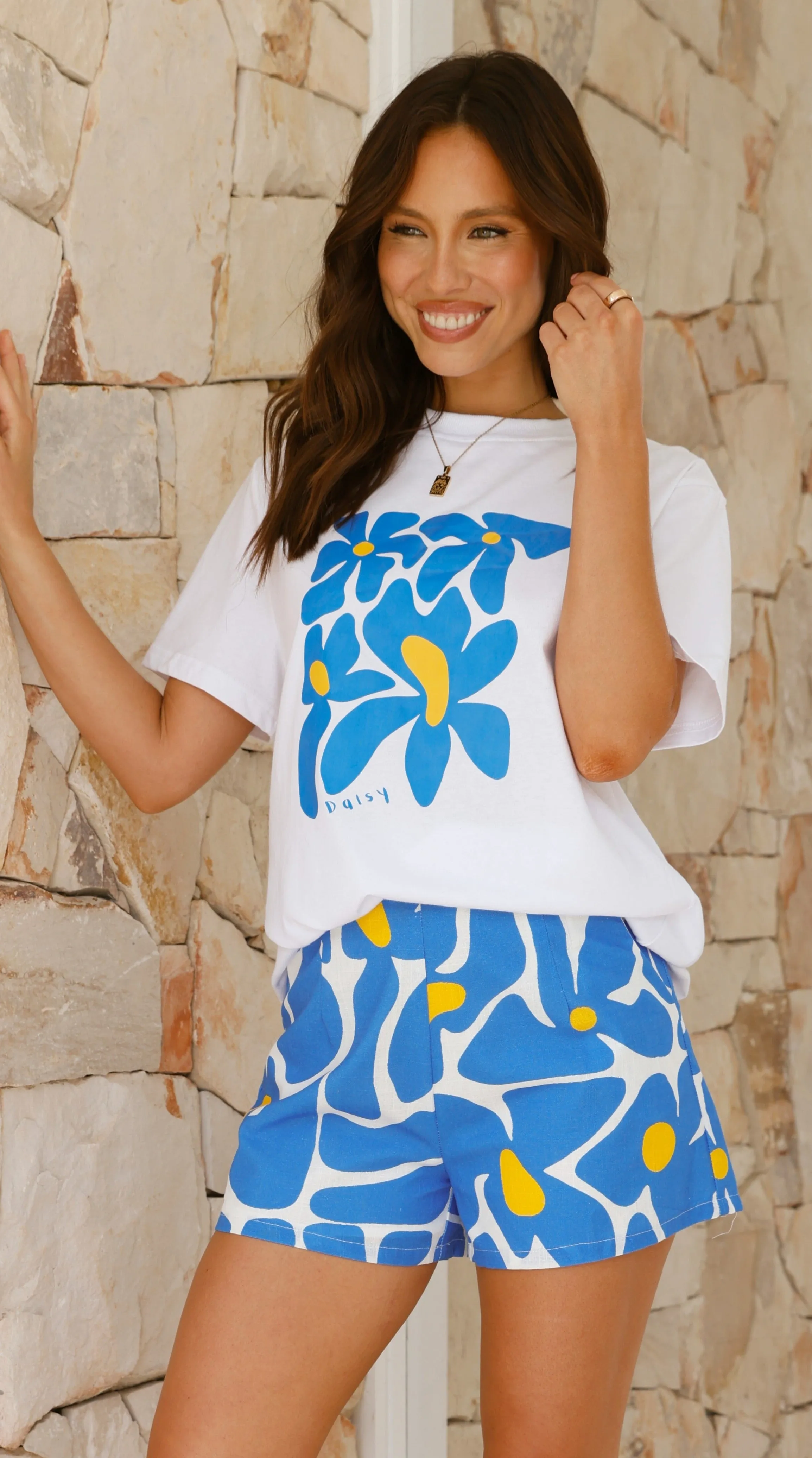 Dacia Oversized T-Shirt - Blue Daisy sold by Billy J