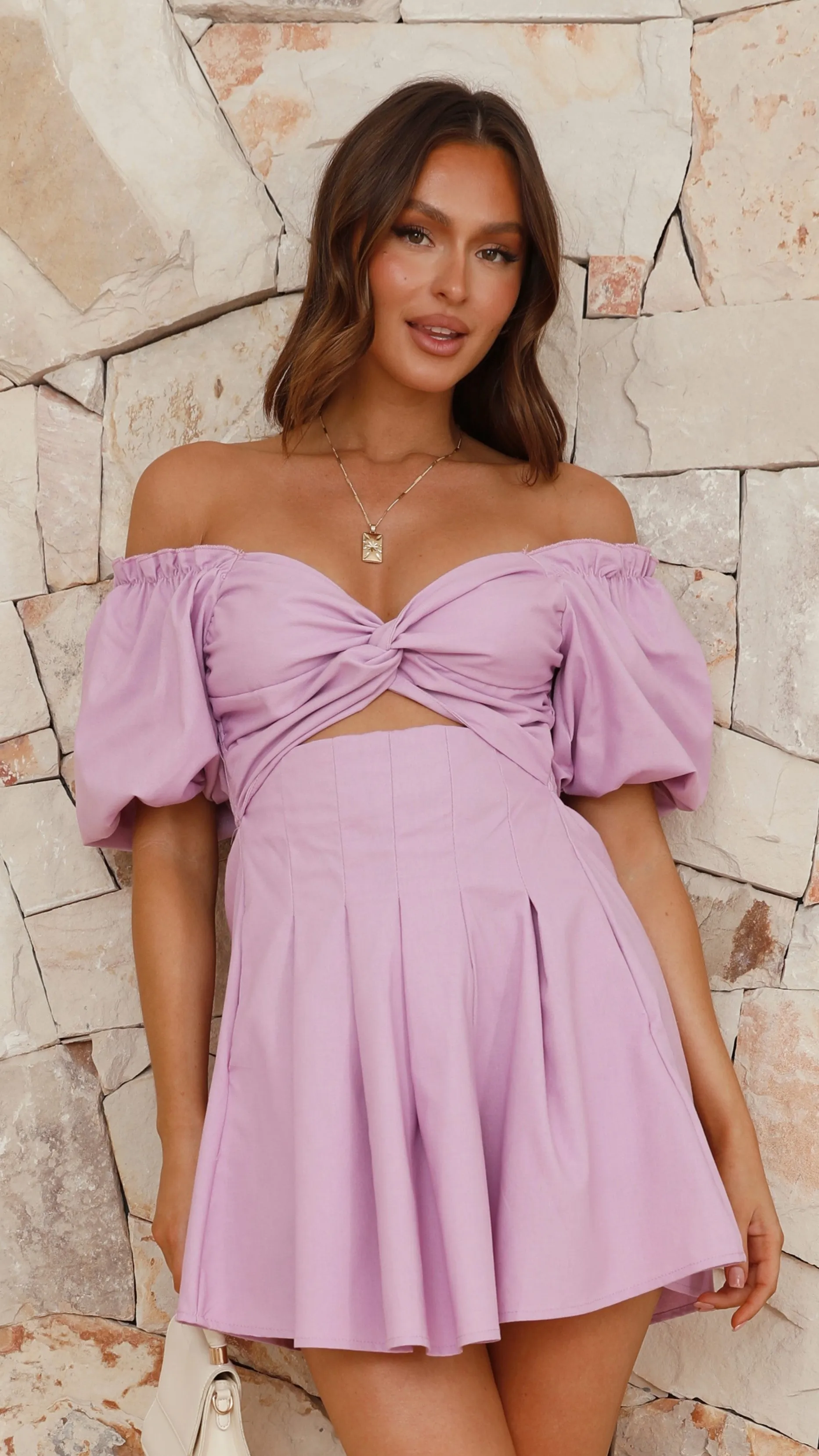 Stelle Mini Dress - Lilac sold by Billy J
