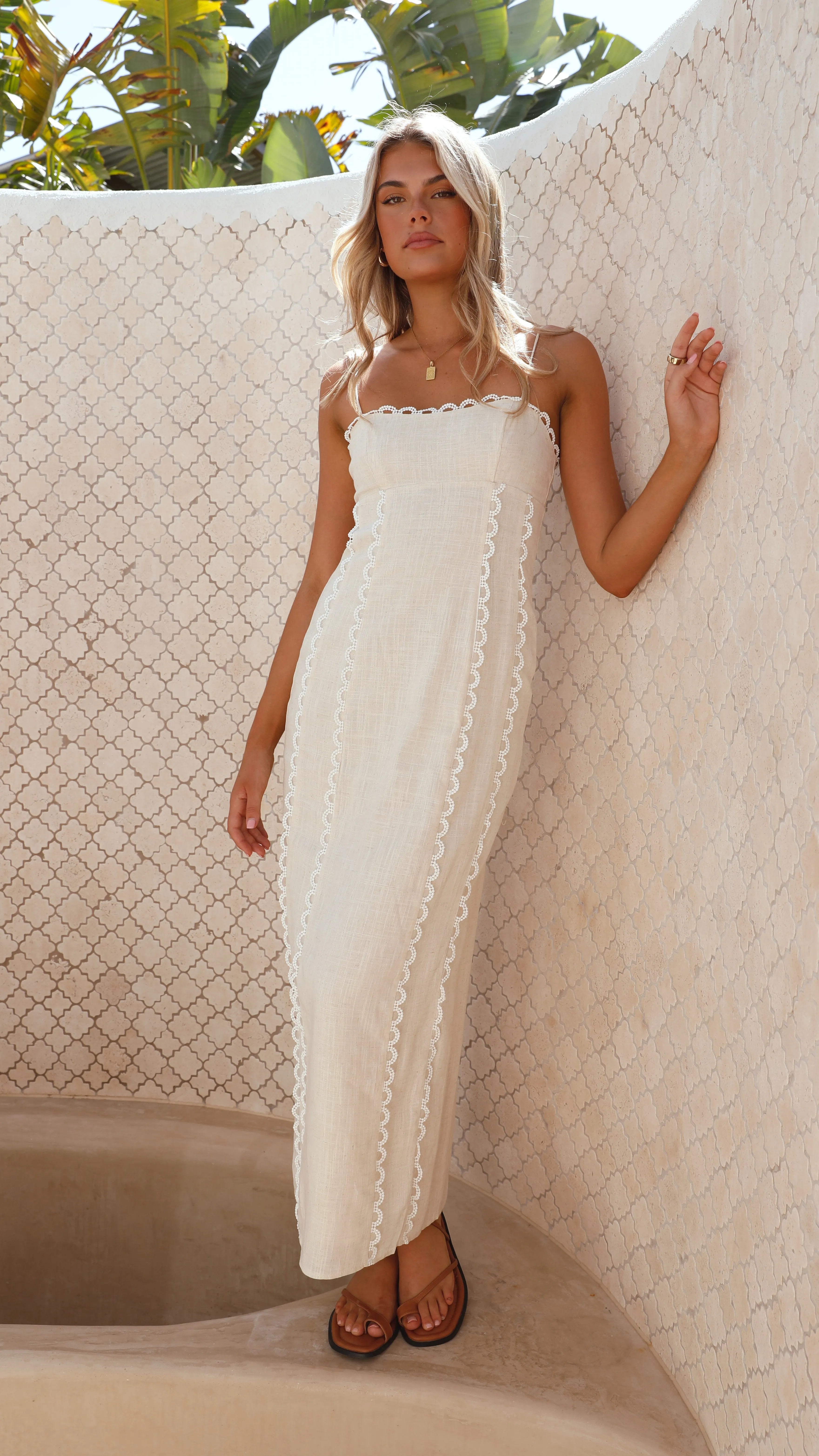 Carlia Midi Dress - Beige sold by Billy J