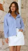 Haidera Long Sleeve Button Up Shirt - Blue Stripe sold by Billy J