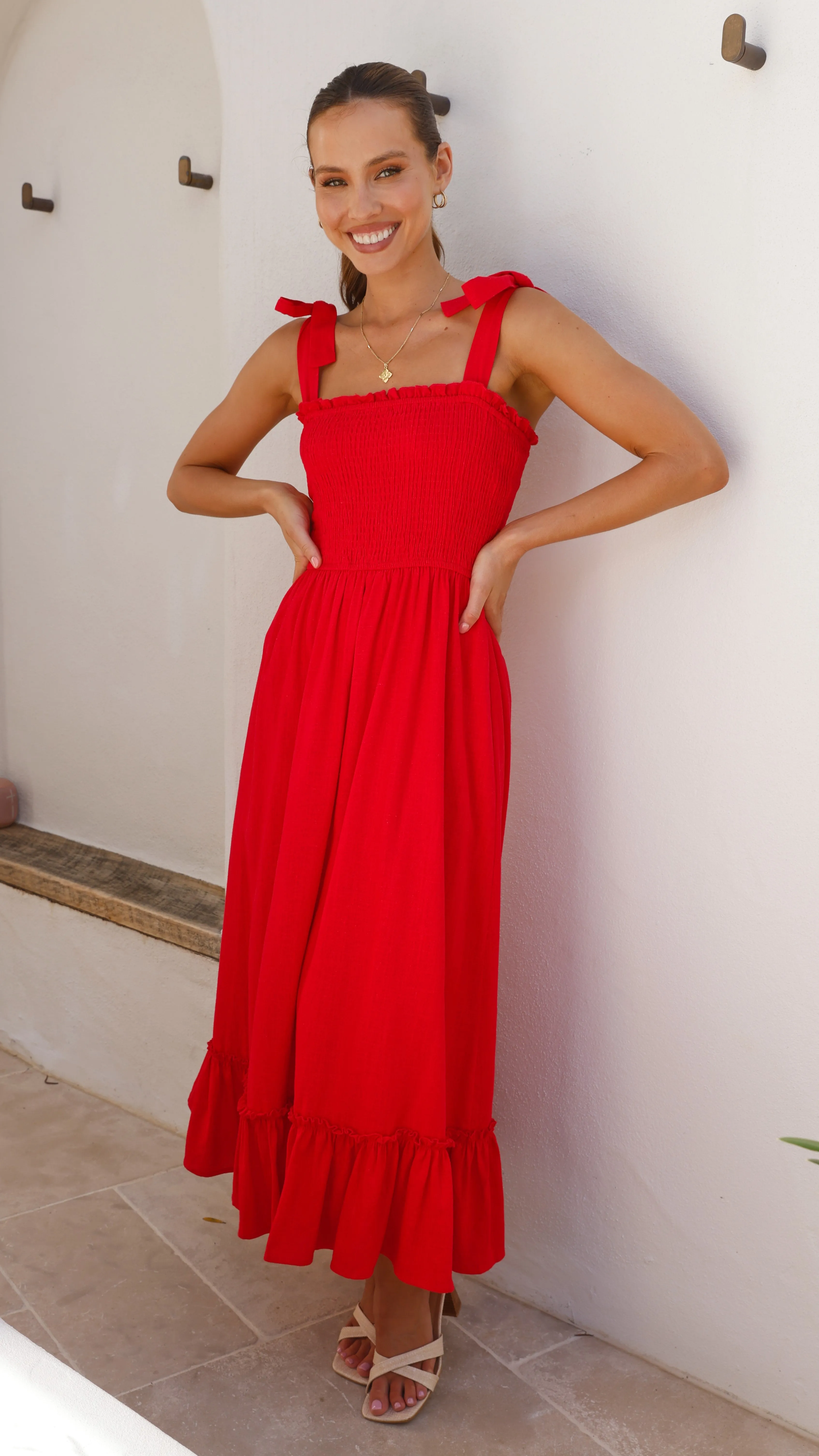 Cely Midi Dress - Red sold by Billy J product image thumbnail 4