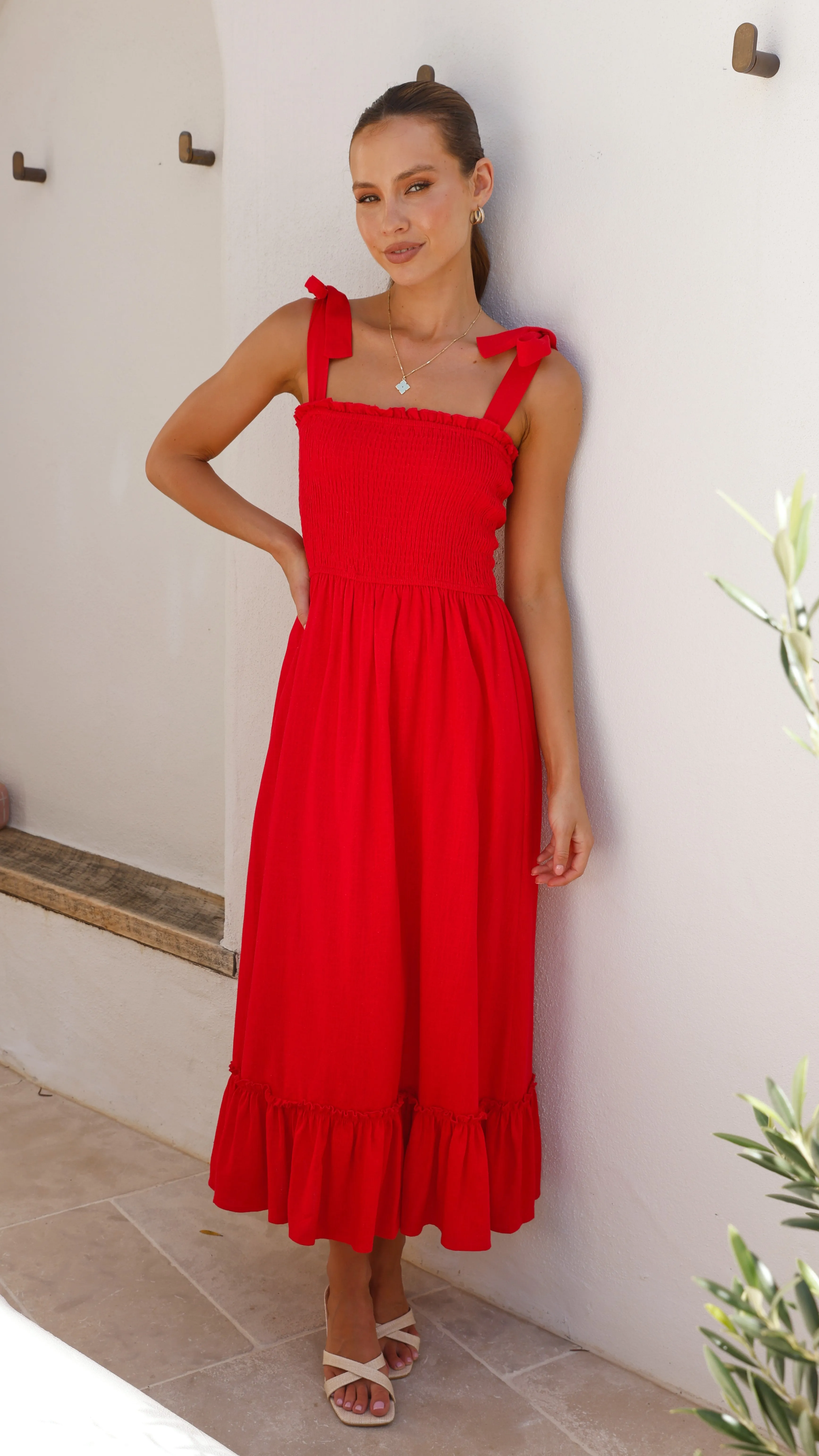Cely Midi Dress - Red sold by Billy J