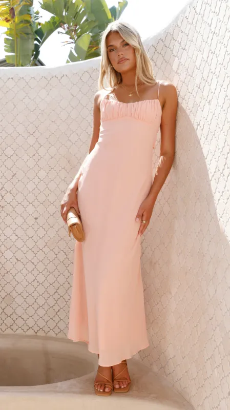 Margie Midi Dress - Peach sold by Billy J