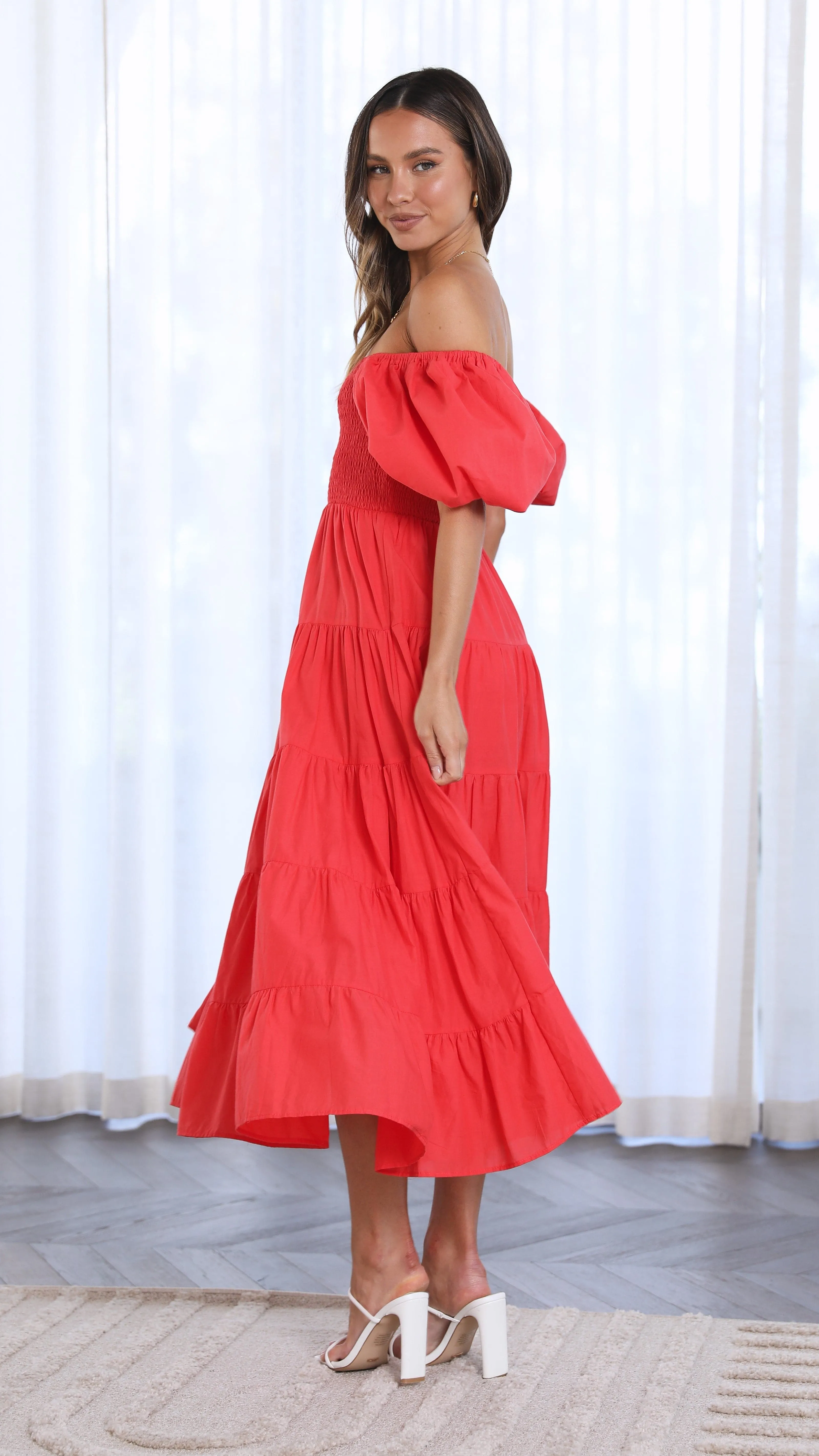 Chyna Midi Dress - Red sold by Billy J product image thumbnail 3
