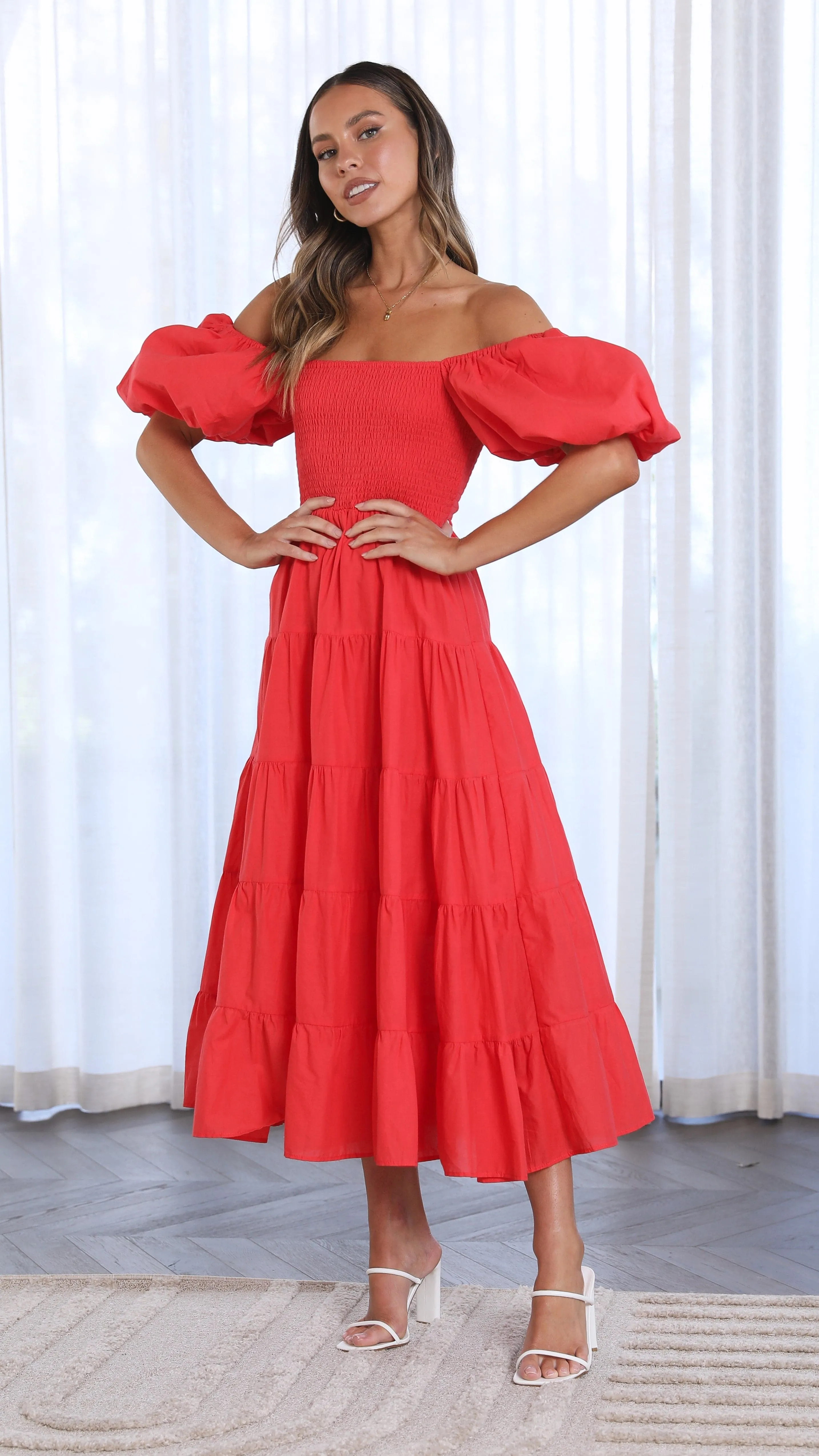 Chyna Midi Dress - Red sold by Billy J product image thumbnail 4