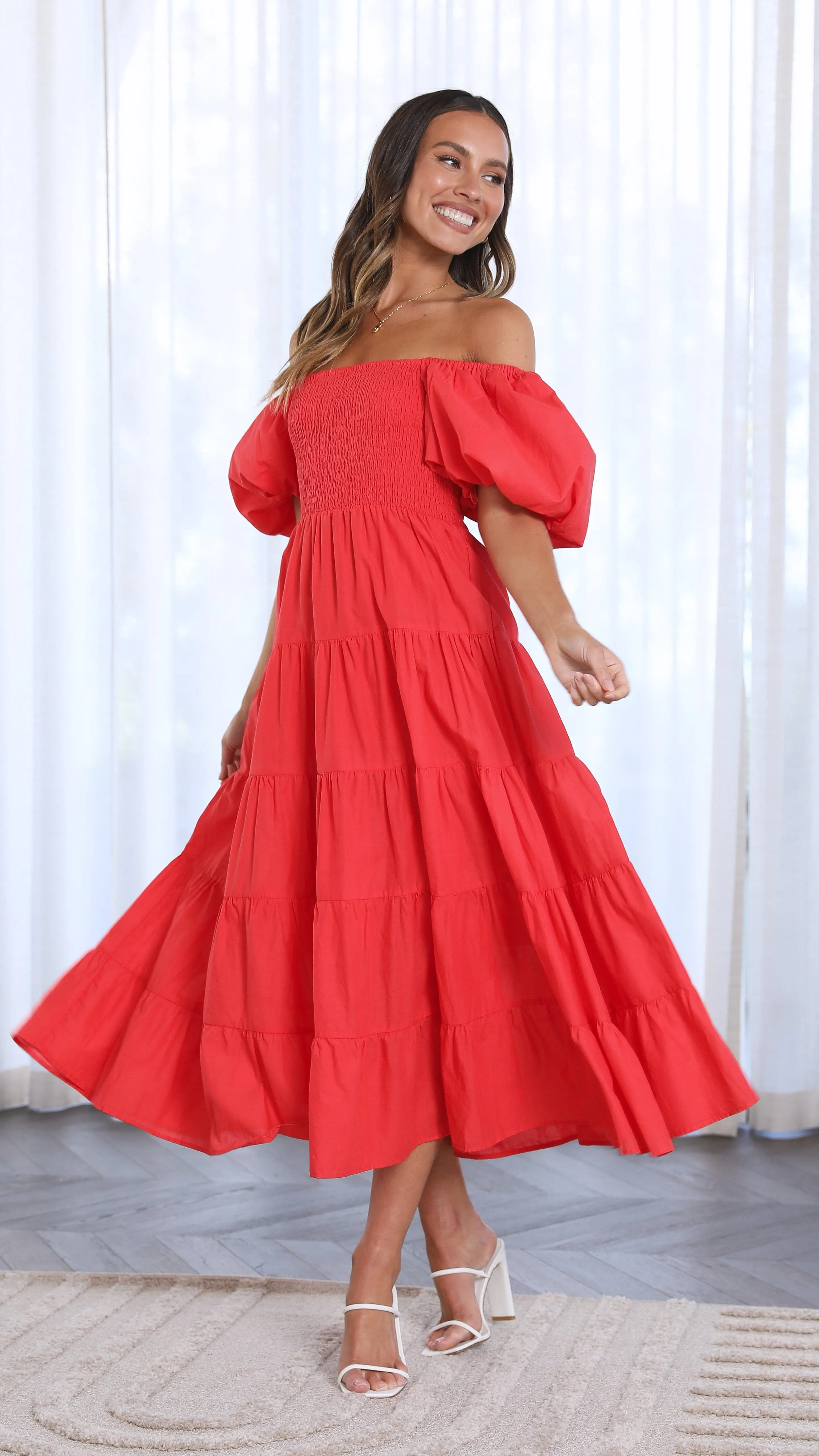 Chyna Midi Dress - Red sold by Billy J product image thumbnail 5