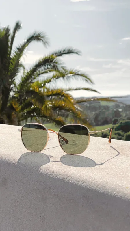 Karmen Sunglasses - Moss/Gold sold by Billy J