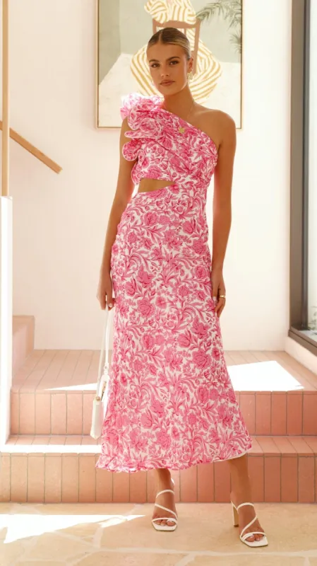 Amina Maxi Dress - Pink Floral sold by Billy J