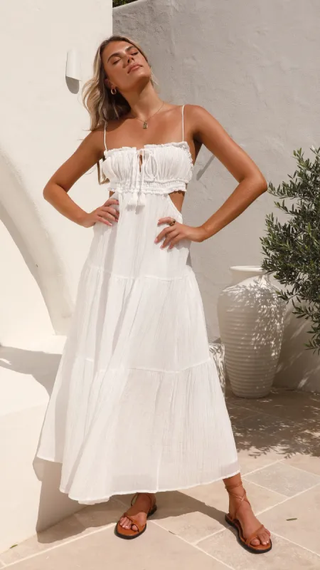 Vella Midi Dress - White sold by Billy J