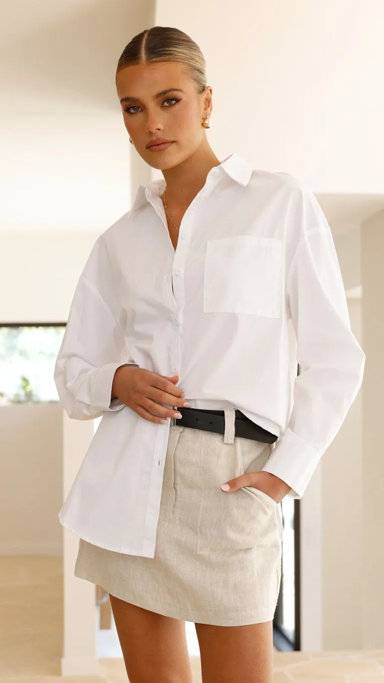 Deja Vu Oversized Shirt - White sold by Billy J